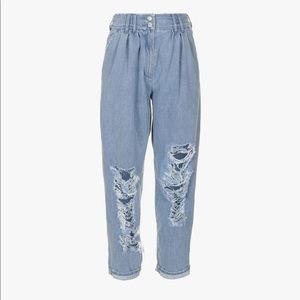 Balmain High Rise Distressed Denim FR38